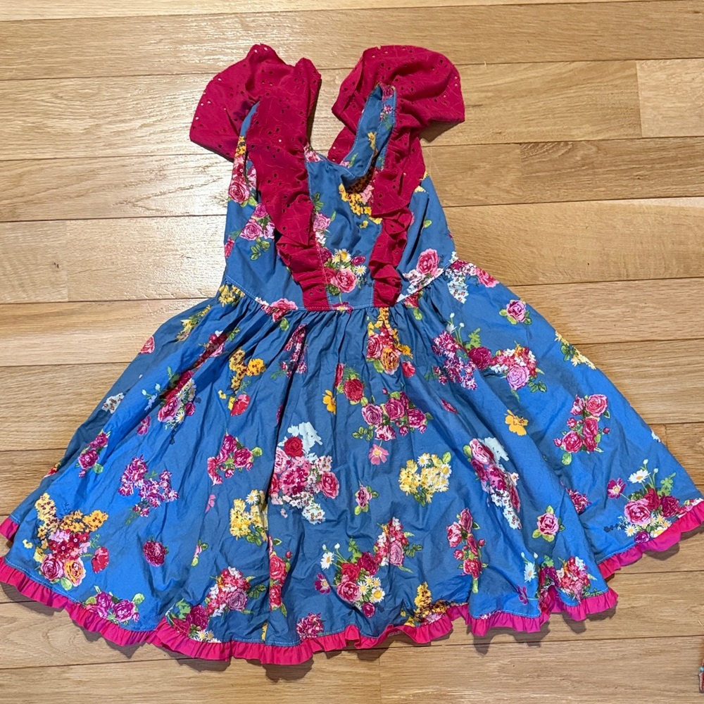 Sweet Leaf Lane Floral Blue Dress